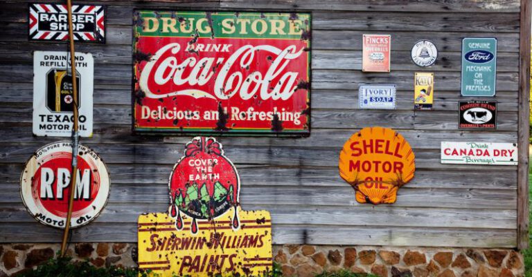 Signs - Drug Store Drink Coca Cola Signage on Gray Wooden Wall