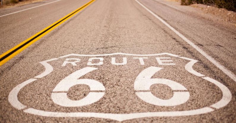 Route 66 - Route 66 Printed on Road