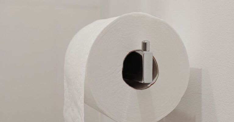 Essentials - White Toilet Paper Roll on Silver Holder